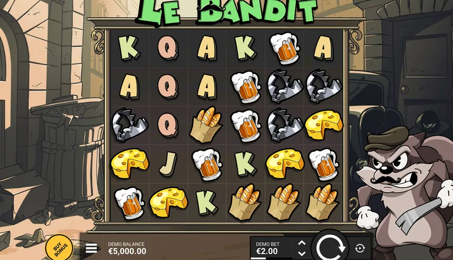 Le Bandit reels, a 6x5 grid in the studio demo