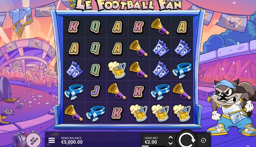 Le Football Fan reels, a 6x5 grid in the studio demo