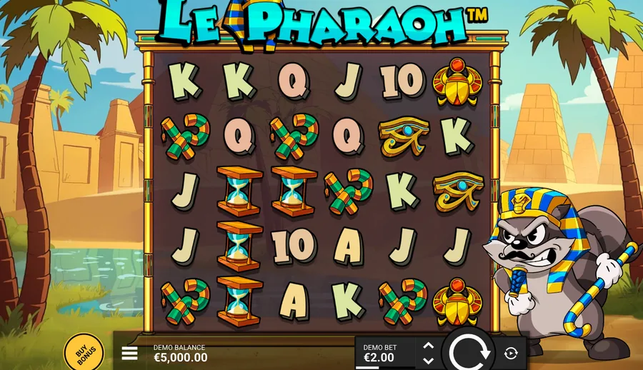 Le Pharaoh reels, a 6x5 grid in the studio demo