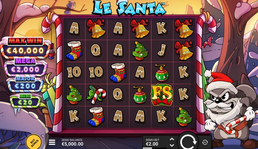 Le Santa reels, a 6x5 grid in the studio demo