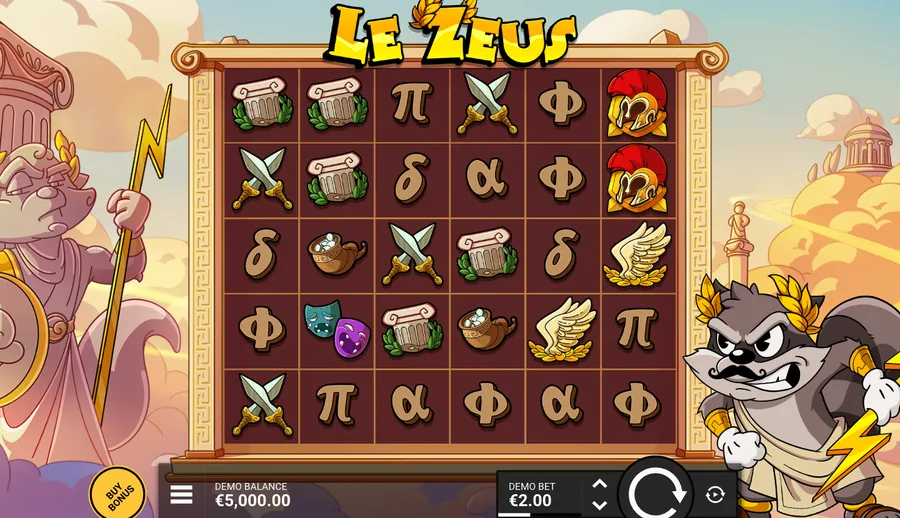Le Zeus reels, a 6x5 grid in the studio demo
